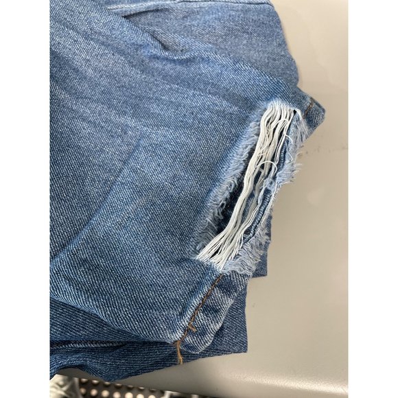 AQ Distressed Denim Jeans Womens 16 Blue Medium Wash Cotton Blend Pockets - Picture 13 of 13